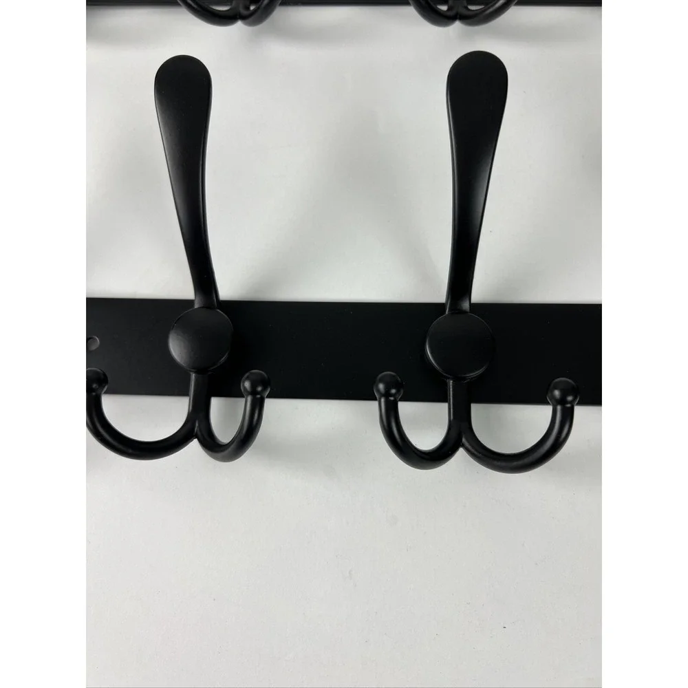 Dseap Coat Rack Wall Mounted 10 Tri Hooks Heavy‎ Duty Stainless Steel Black F29